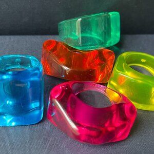 H&M multi-color acrylic ring set